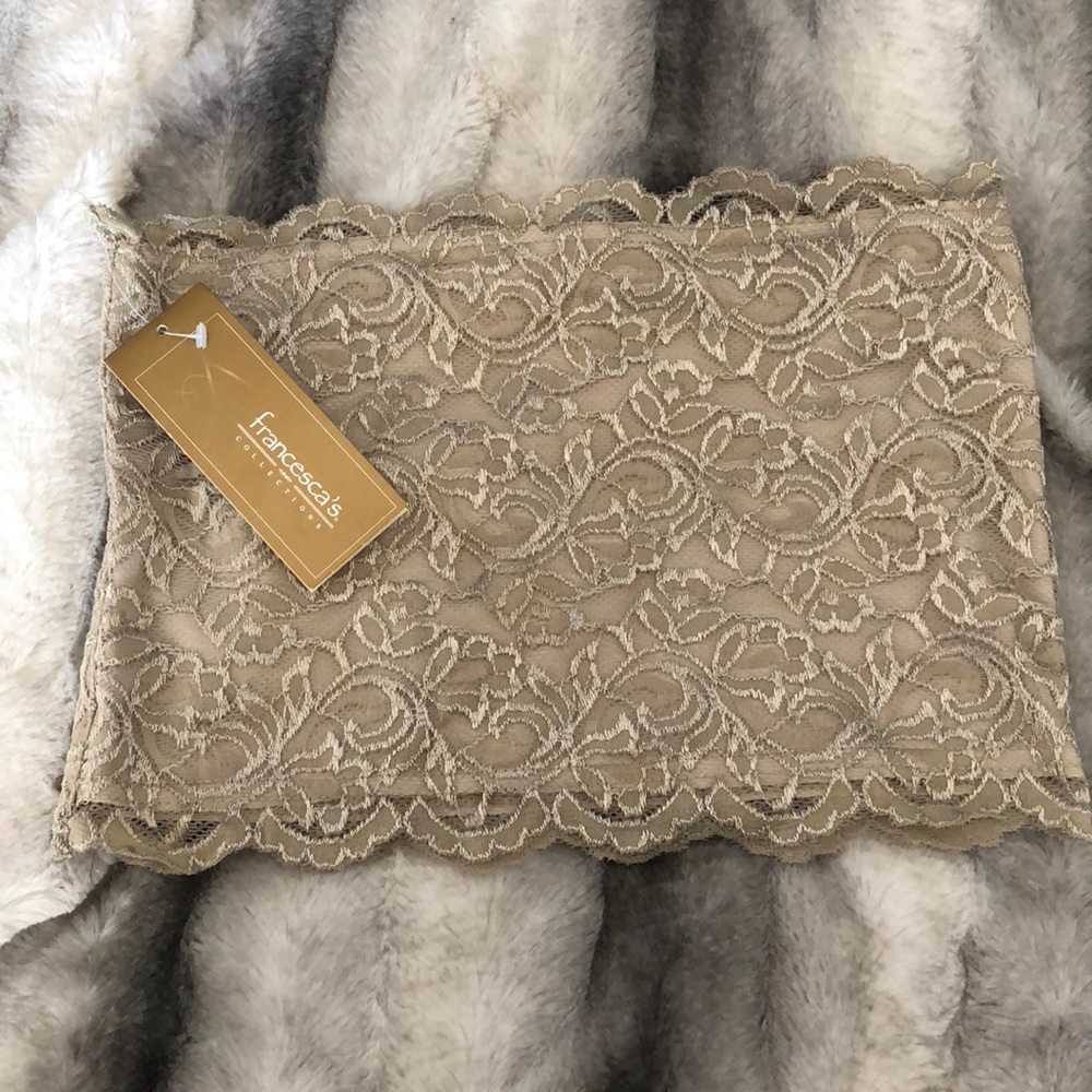 Cream Lace Bandeau top NWT